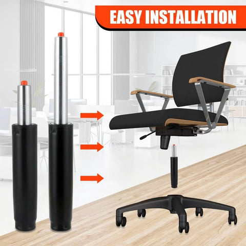 Heavy Duty Gas Lift Cylinder Replacement For Office And Gaming Chairs, 5.5 Inch Long Stroke with Easy Installation Guide