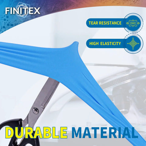Top Tier Blue Nitrile Gloves Food Safe Grade 6 Mil Thick Latex Free Kitchen Cooking Cleanup 100 Count Roll with scissor showing durability.