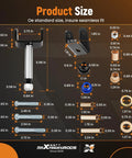 Product size chart for Heavy Duty Front And Rear Suspension Bushing Kit For 1993 Onward Club Car Ds Golf Carts.