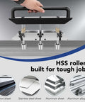 Three Station Roller for bending metal roofing materials with large radius bead roller bender, ideal for steel, aluminum, and copper.