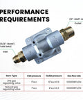 Side view: metal gas pressure regulator with brass 1/2in NPT outlet and 3/8in flare inlet.