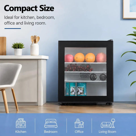 30 Liters Upright Freezer With Door Lock Compact Single Door Design Energy Efficient Chill Zone Clutch For Keeping Your Frozen Stash Frosty In Small Kitchen Or Office Spaces in a modern living room setting.