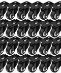 24 Pack Swivel 2 Inch Caster Wheels With Rubber Base And Top Plate Bearing Beefy Heavy Duty For Carts And Tool Chests