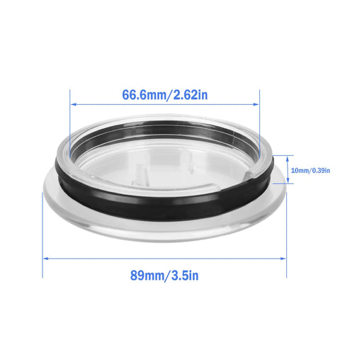Milk Frother Lid Replacement For Aeroccino 3 And Aeroccino 3R, Fits 3593 And 3594 Parts, Easy Seal Cover shown with measurements