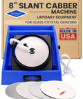 8 Inch Slant Cabber Lapidary Polisher Kit For Gemstones And Crystals, Flat Lap Stone Shaper, Rock Polishing And Cabochon Making