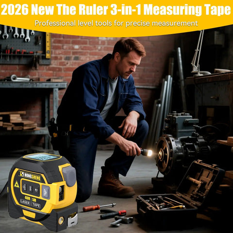 Heavy Duty Digital Tape Measure And Laser Rangefinder With Auto Lock, Led Display, Cross Line, Area Volume Pythagorean Calculator, Data Storage, Badass Built Tough No Nonsense Essential