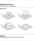 Instructions for using 2-Inch Circle Magnetic Punch For Paper Crafting And Scrapbooking Create No-Fuss Window Cuts For Cards
