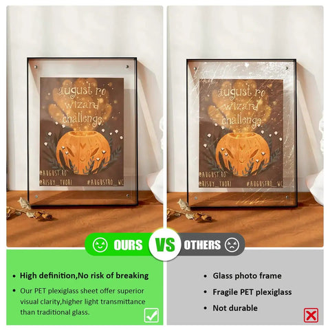 Two Pack Plexiglass Sheets One Eighth Inch Thick 24 By 36 Clear Plastic Panels comparison with traditional glass photo frame