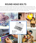 Pro Grade All In One Stainless Steel 304 Hex Bolts Nuts And Washers Kit displayed with DIY tools.