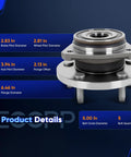Close-up of Beefed Up Front Wheel Hub Bearing Assembly Pair for 1999 to 2004 Jeep Grand Cherokee OE 513159 with specifications