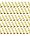 Fifty Pack 1/4 Inch Brass Compression Fittings For 4mm Tubing Inserts Sleeves And Bracket Joint Kit For Air Water And Gas Lines Durable Corrosion Resistant Reusable Ferrule Connectors For DIY Plumbing, brass sleeves