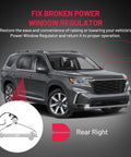 Power Window Regulator With Motor Rear Right for 2003 to 2008 Honda Pilot Replacement, installed view on a vehicle.