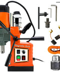 Heavy Duty 1550W Magnetic Drill Press With Massive 3102 Lb Holding Force For Metal Core Drilling And Tapping, showcasing motor and controls.