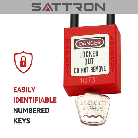 Pro Grade Lockout Tagout Padlock Kit Five Pack With Two Keys Each And Warning Labels And OSHA Compliant LOTO Locks Made From Non Conductive Nylon For Electrical And Mechanical Equipment Lockouts