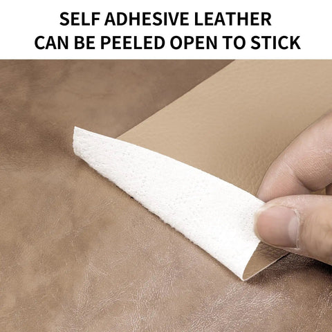 Peeling self-adhesive Leather Repair Patch Tape Light Beige 3 x 61 inches for easy patch up on leather surfaces.