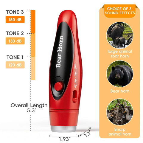 120dB Bear Bell With Electronic Air Horn Dual Bear Deterrent System For Hiking Camping Fishing And Biking Women Pro Safety Kit Gear Up For Any Trail Adventure And Peace Of Mind On The Go.