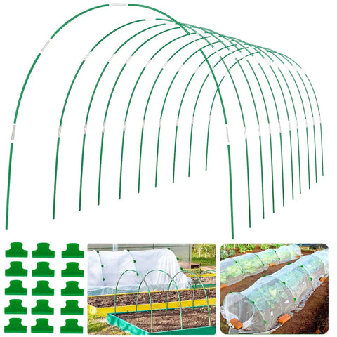 60 Pcs Greenhouse Hoops For Raised Beds Netting Kit Build Your Own Grow Tunnel With 8ft Rust Free Fiberglass Garden Hoops And 40 Clips