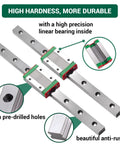 MGN12H 250mm Linear Rail Guide Kit With 2 Carriage Blocks for DIY CNC Machines, featuring pre-drilled holes and anti-rust finish
