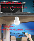 Portable Solar Powered Light Bulb Lantern With 350LM Output for indoor use with remote control shown in hand