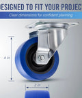 Hardy As Nails Single Nonbraked Caster Wheel, 4 in diameter, designed for heavy roadcases with slick swivel for easy handling.