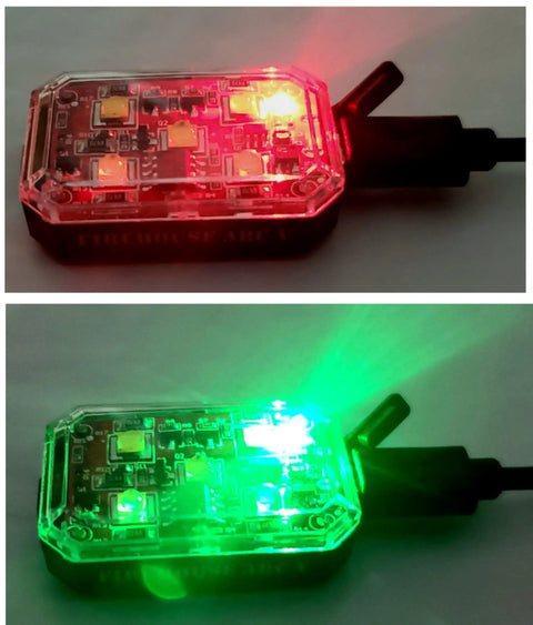 Arc V Pro Grade Multi Color Drone Strobe With Remote Control, 1000 Lumen Output, red and green LED lights activated