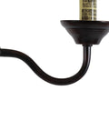 Detail of Abigail 6-Way Candle-Style Floor Lamp in Dark Oil Rubbed Bronze steel frame arm and socket.