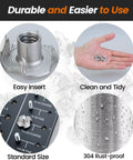 Top Shelf 304 Stainless Steel T Nuts M8 Four Prong 25 Count Pack Locks Dead Solid for easy assembly with rust-proof design.