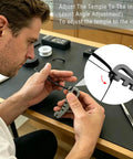 Man using All In One Eyeglass Frame Adjustment Tool For DIY Glasses Repair Curvature Bender For Temple Arms And Nose Pads Precision Tweaks