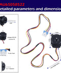 Evaporator Fan Motor Assembly For Refrigerator Replacement Pro Grade DC 12V 1A Four Wire Four Pin Connector with measurements