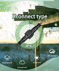 Built Tough 3 Pin Xconnect Extension Cable 10ft Drop With 18AWG Pure Copper Wire IP67 Rated waterproof connector in rain.
