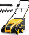 16 Inch 2 In 1 Electric Dethatcher And Scarifier With 5 Position Depth Adjustment For Lawns 15 Amp Copper Motor