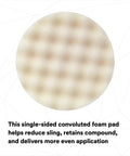 Foam Compounding Pad For Auto Detailing, Single Sided Flat Back With Hook And Loop, 8 Inch Diameter, 2 Pads Per Bag, Reduces Sling