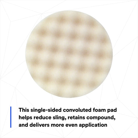 Foam Compounding Pad For Auto Detailing, Single Sided Flat Back With Hook And Loop, 8 Inch Diameter, 2 Pads Per Bag, Reduces Sling