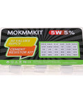 Front view of MOKMMKIT cement resistor kit in a clear plastic case; 60 resistors, 30 values, 5W, ±5%, 0.01–100 Ω