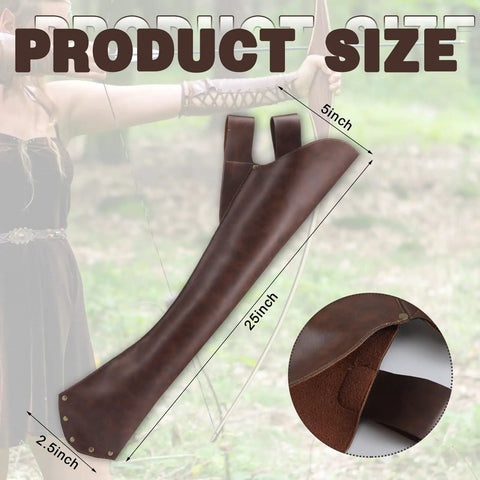 Leather Hip Quiver For Arrows On The Go Archery Pouch One Hand Draw Waist Mounted Arrow Holder For Hunting 25 x 5 inches