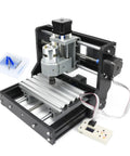 CNC1610 Pro 3 Axis GRBL Control DIY Mini CNC Router Kit with aluminum frame and 775 spindle motor, showcasing desktop engraver components.