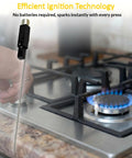 Demonstration of 10 Pieces Piezoelectric Igniter Replacement Kit with Copper Contacts igniting a gas stove burner.