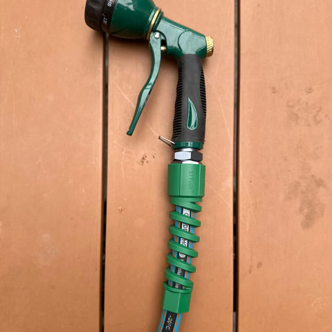 Heavy Duty Five Eighth Inch Garden Hose Fittings Kit Two Pack Metal Male Connectors With Bend Restrictor And Kink Absorber