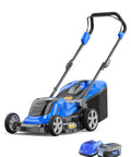 Blue 40V Cordless Mower With 18-Inch Brushless Power That Eats Thick Grass For Breakfast, Includes 4.0Ah Battery And Fast Charger