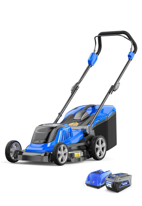 Blue 40V Cordless Mower With 18-Inch Brushless Power That Eats Thick Grass For Breakfast, Includes 4.0Ah Battery And Fast Charger