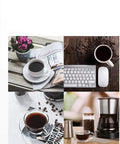 Premium Automatic Bean To Cup Coffee Maker With A Sleek Soft Touch Interface And Long Lasting Reusable Filter on kitchen countertop with coffee.