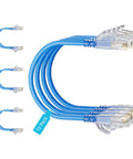 Slim Blue Cat6 Patch Cables 0.5 Feet 10 Pack High Speed Cat6a Cables With 10 Gbps 550 MHz Pure Copper UTP Flexible Thin Ethernet Cable