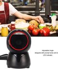 Desktop Barcode Scanner With Global Shutter And Big Window LED Indicator And Prompt Tones 2D QR And Barcode Reader on counter