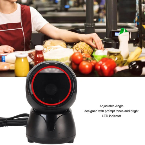 Desktop Barcode Scanner With Global Shutter And Big Window LED Indicator And Prompt Tones 2D QR And Barcode Reader on counter