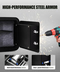 Digital Safe Box For Home And Office With Electronic Keypad And Override Key 0.8 Cu Ft showing steel door drill resistance