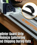 Nail Those Long Cuts With This Heavy Duty Track Saw Extension Kit Featuring Two Extruded Aluminum Guide Rails And Rock Solid Splice Connectors For Makita Or Festool Woodwork Projects with splinter guard strip.