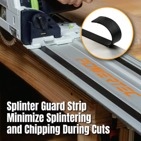 Nail Those Long Cuts With This Heavy Duty Track Saw Extension Kit Featuring Two Extruded Aluminum Guide Rails And Rock Solid Splice Connectors For Makita Or Festool Woodwork Projects with splinter guard strip.