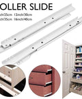 Heavy Duty Full Extension Drawer Slides, 1 Pair, Two Section Track Rails For Cabinets And Furniture, 16 Inch 40 Cm, shown with drawers