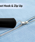 Two Pack Button Hook With Zipper, Pull Fastener Helper, Assist Hook Tool For Easy Dressing, Wide Non Slip Grip, Zipper Hook, Handy Mobility Aid For seniors and limited hand dexterity, used on jeans zipper