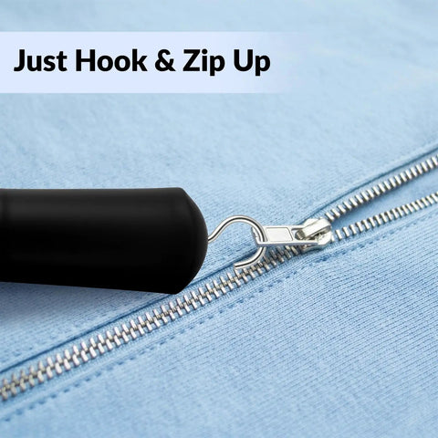 Two Pack Button Hook With Zipper, Pull Fastener Helper, Assist Hook Tool For Easy Dressing, Wide Non Slip Grip, Zipper Hook, Handy Mobility Aid For seniors and limited hand dexterity, used on jeans zipper
